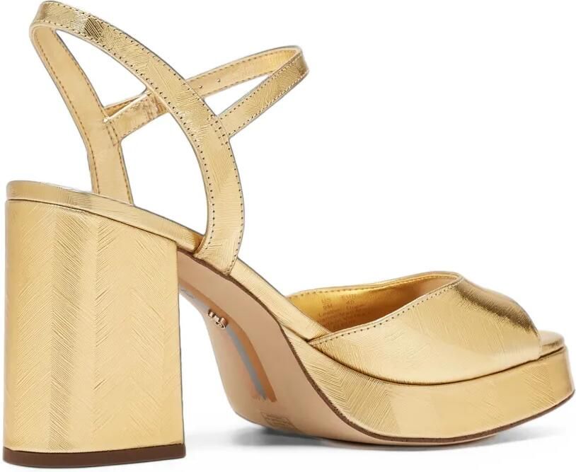 Sam Edelman Fleur chevron-textured platform sandals Goud - Foto 4