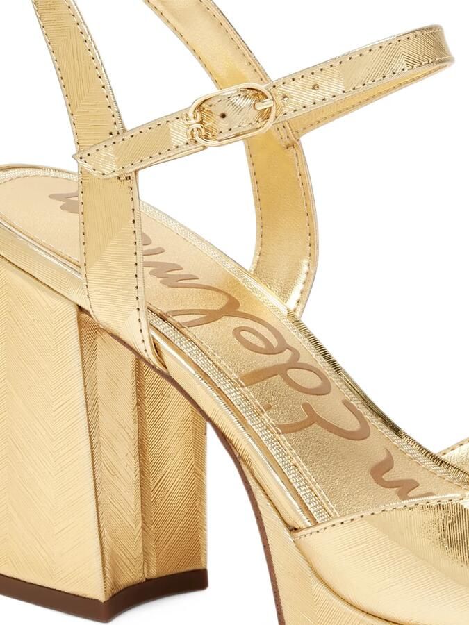 Sam Edelman Fleur chevron-textured platform sandals Goud - Foto 2