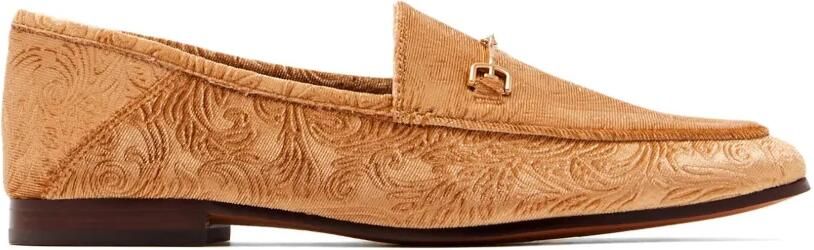 Sam Edelman Loraine horsebit loafers met bloemen-jacquard Bruin