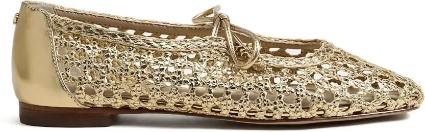 Sam Edelman Marcie geweven ballerina's met strik Goud