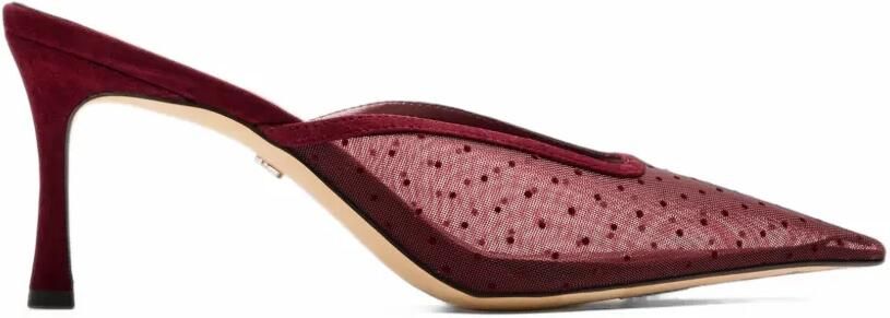 Sam Edelman Margeaux polka-dot mesh mules Rood