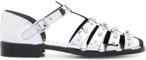 SANDRO Olyma sandalen met studs Zilver