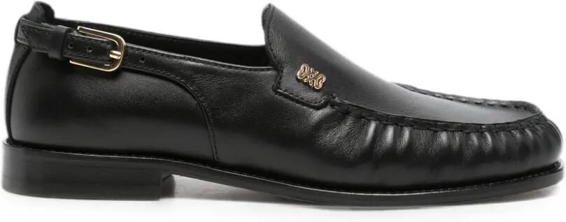 SANDRO Leren loafers Zwart