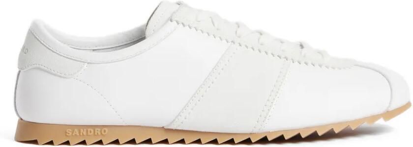 SANDRO Leren suède sneakers Wit