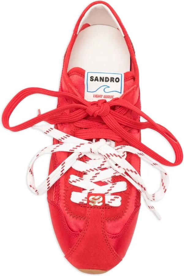 SANDRO Sneakers met vlakken en ronde neus Rood - Foto 2