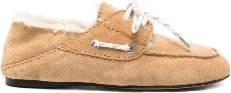 SANDRO Suède bootschoenen Beige