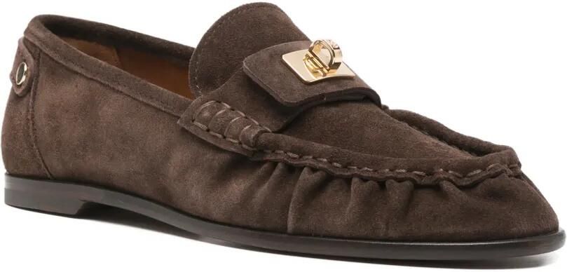 SANDRO Suède loafers met gesp Bruin - Foto 3