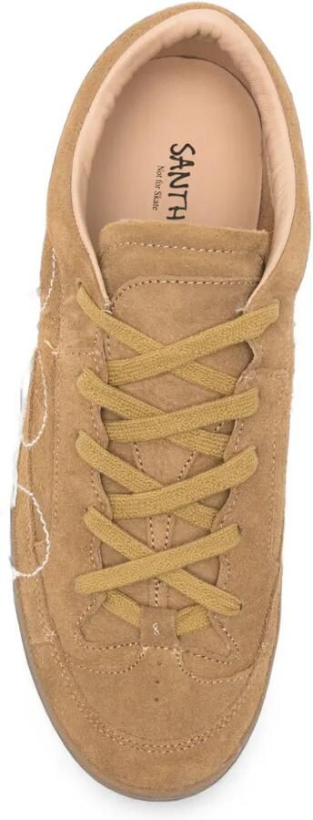 SANTHA contrast-panelled embroidered sneakers Beige - Foto 4