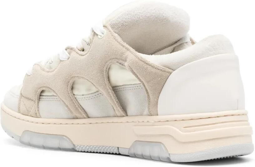 SANTHA Gewatteerde leren sneakersmet vlakken Beige - Foto 2
