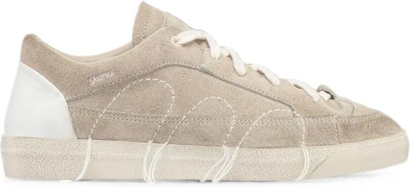 SANTHA Love Cut suède sneakers met contrasterende stiksels Beige