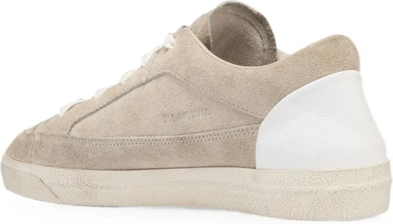 SANTHA Love Cut suède sneakers met contrasterende stiksels Beige - Foto 4