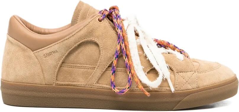 SANTHA Love Park gewatteerde low-top sneakers Beige
