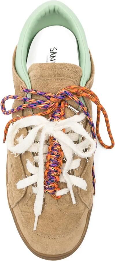 SANTHA Love Park gewatteerde sneakers met uitgesneden details Beige - Foto 4