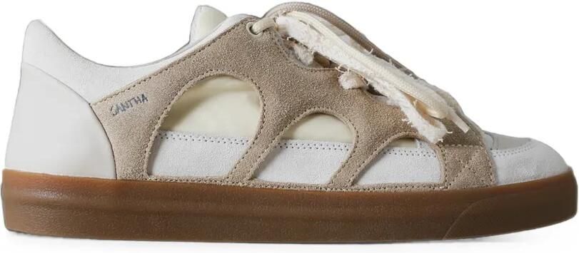 SANTHA panelled lace-up sneakers Wit
