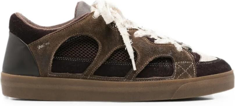 SANTHA Love Park sneakers met vlakken en uitgesneden details Bruin