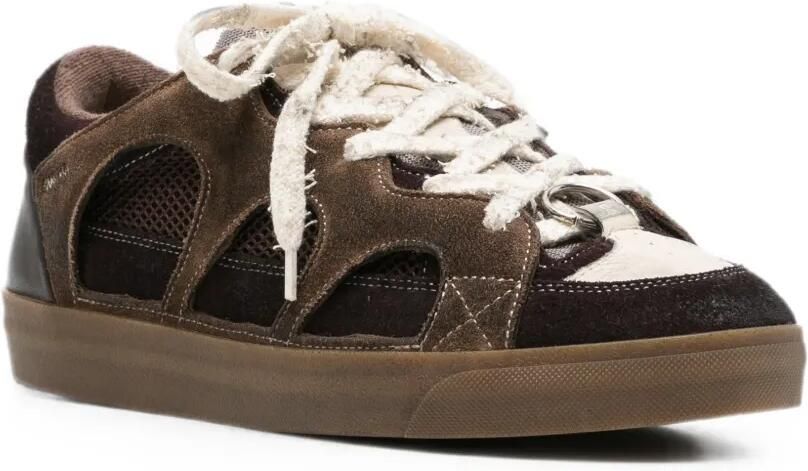 SANTHA Love Park sneakers met vlakken en uitgesneden details Bruin - Foto 2