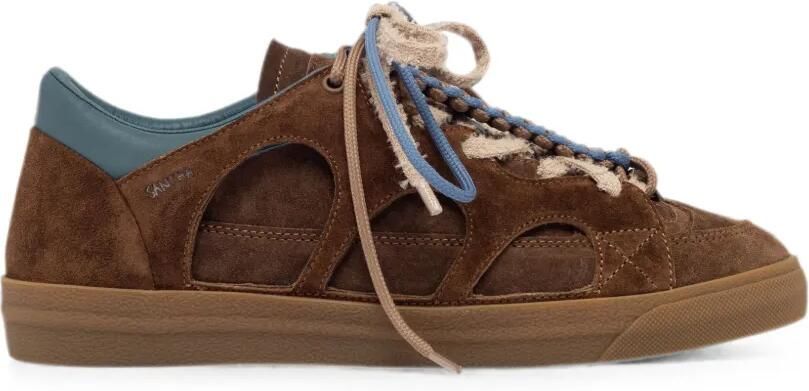 SANTHA Love Park suède sneakers met uitgesneden details Bruin