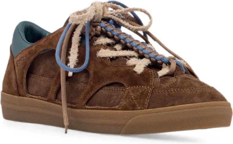 SANTHA Love Park suède sneakers met uitgesneden details Bruin - Foto 3