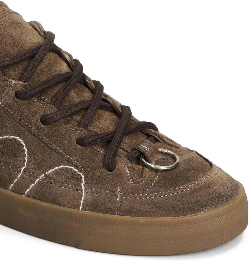 SANTHA Low-top sneakers met contrasterende stiksels Bruin - Foto 2