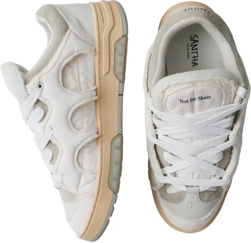 SANTHA Model 1 gewatteerde sneakers met uitgesneden details Wit - Foto 2