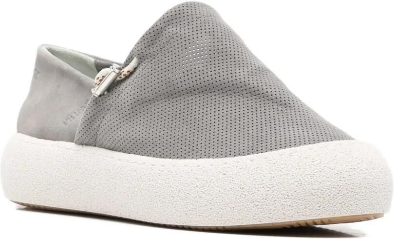 SANTHA Slip-on sneakers met geperforeerde details Grijs - Foto 2