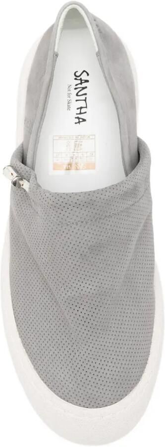 SANTHA Slip-on sneakers met geperforeerde details Grijs - Foto 4