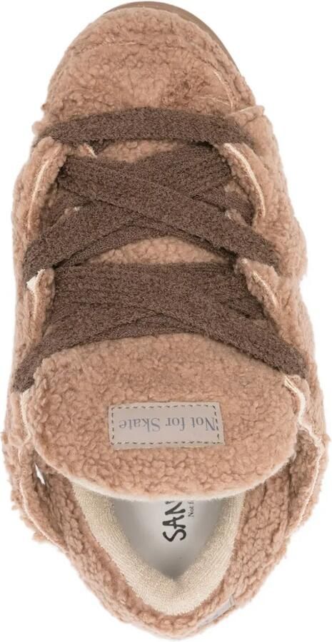 SANTHA Sneakers met imitatiebont en uitgesneden details Beige - Foto 4