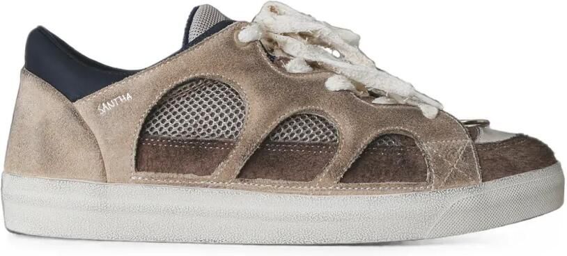 SANTHA Sneakers met mesh vlakken Bruin