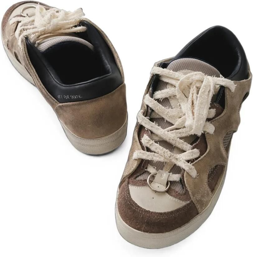 SANTHA Sneakers met uitgesneden details en vlakken Grijs - Foto 2