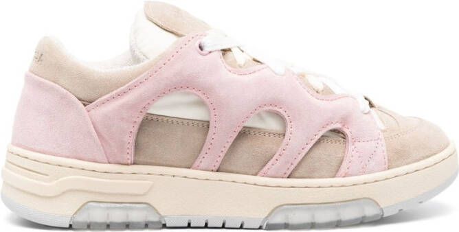 SANTHA Sneakers met vlakken Beige