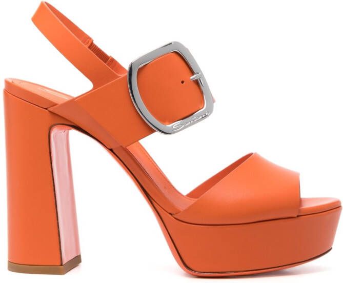 Santoni Sandalen met blokhak Oranje