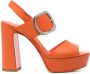 Santoni Sandalen met blokhak Oranje - Thumbnail 1