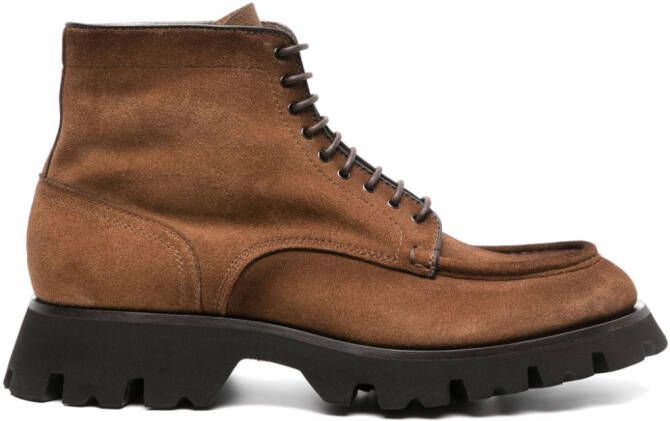 Santoni Alfie suede chunky-sole boots Bruin