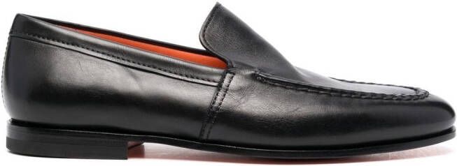 Santoni Leren loafers Zwart