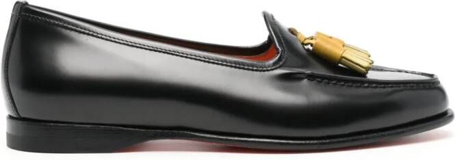 Santoni Andrea loafers verfraaid met kwastje Zwart