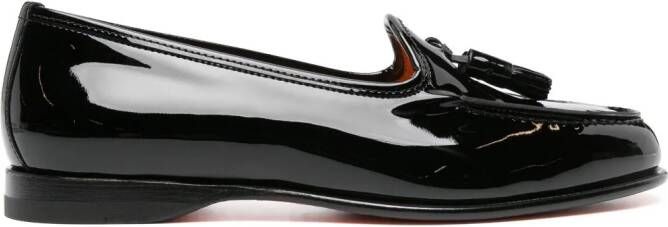 Santoni Andrea loafers van lakleer Zwart
