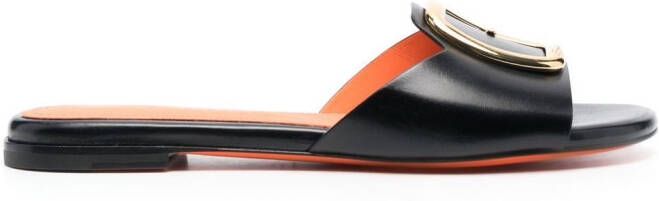 Santoni Apricot slip-on sandalen Zwart