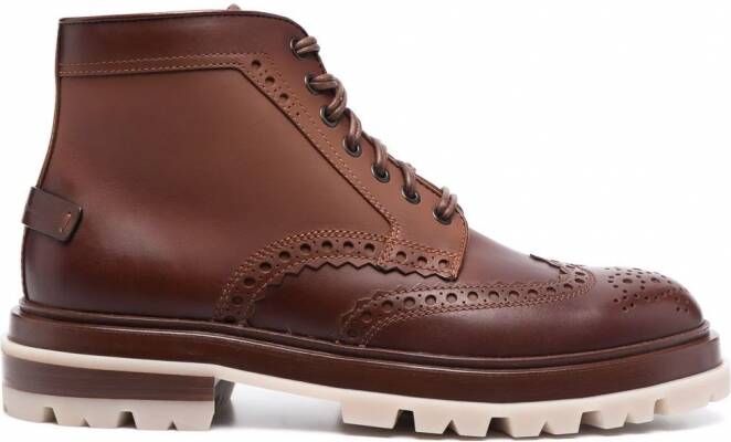 Santoni Breakout brogue enkellaarzen Bruin