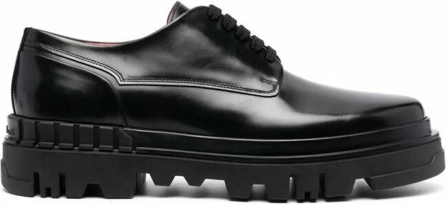 Santoni Derby schoenen met chunky zool Zwart