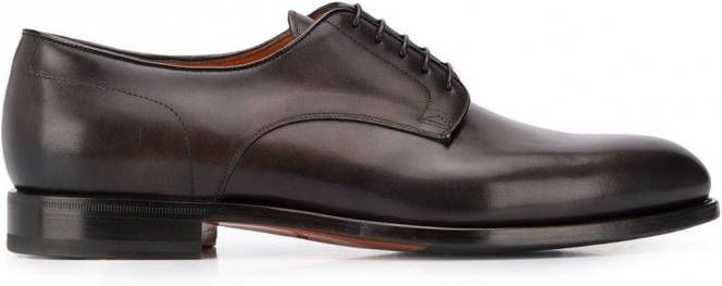 Santoni Derby schoenen met lage hak Bruin