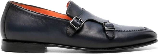 Santoni Leren gespschoenen Blauw