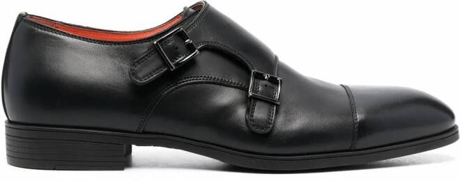 Santoni Leren gespschoenen Zwart