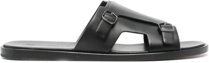 Santoni Leren sandalen Zwart
