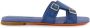 Santoni Slippers met dubbele gesp Blauw - Thumbnail 1