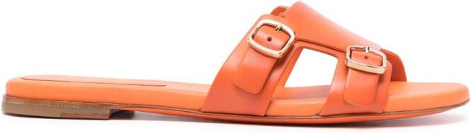 Santoni Slippers met dubbele gesp Oranje