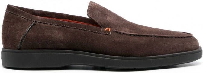 Santoni Drain suède slippers Bruin