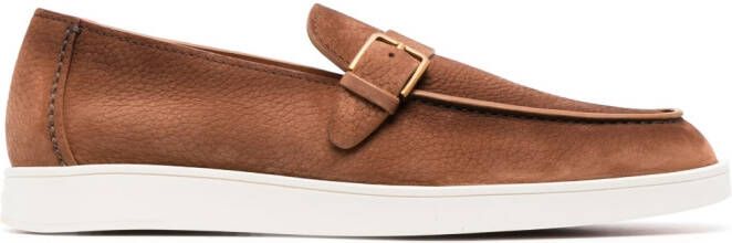 Santoni Dread leren loafers Bruin