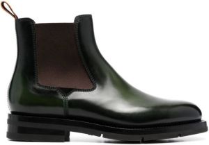 Santoni elasticated side-panel boots Groen