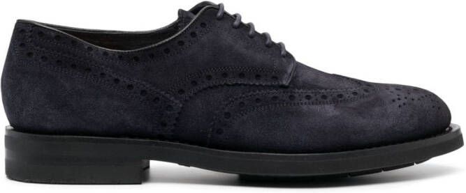 Santoni Emil suède brogues Blauw