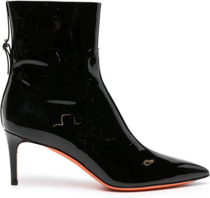 Santoni Enkellaarzen van lakleer Zwart